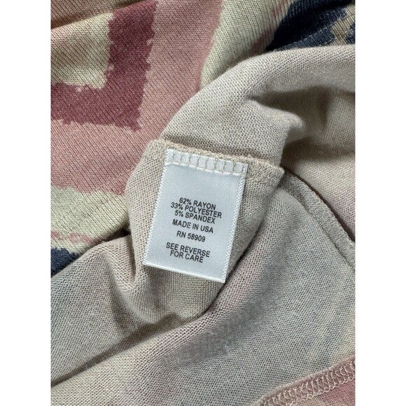 Boho Chevron Stripe Tunic Sweater Stretch Knit V Neck Made USA Nurture XL - Picture 6 of 6